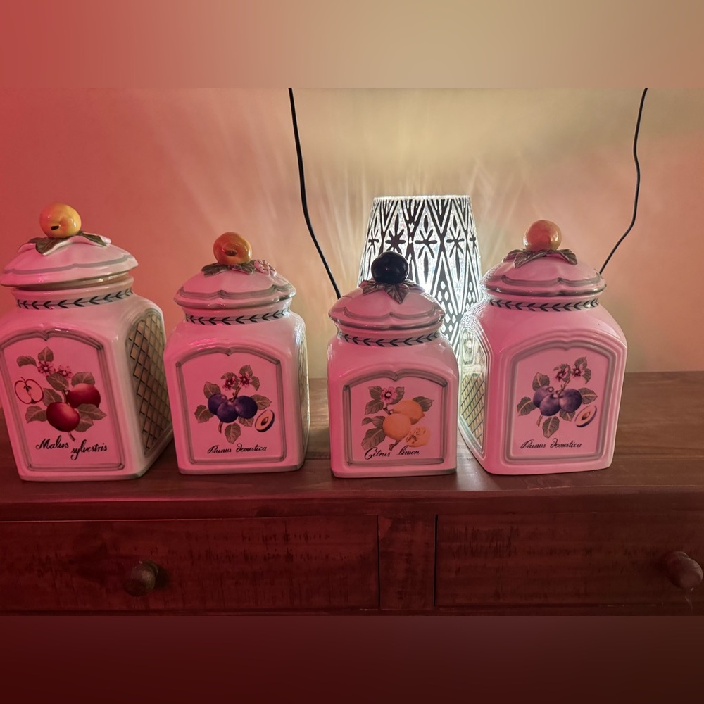 Vileroy & Boch Ceramic Canister Set with Fruit Design 4